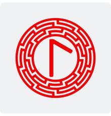 Наклейка руна Лагуз (Легр) в Солнцевороте